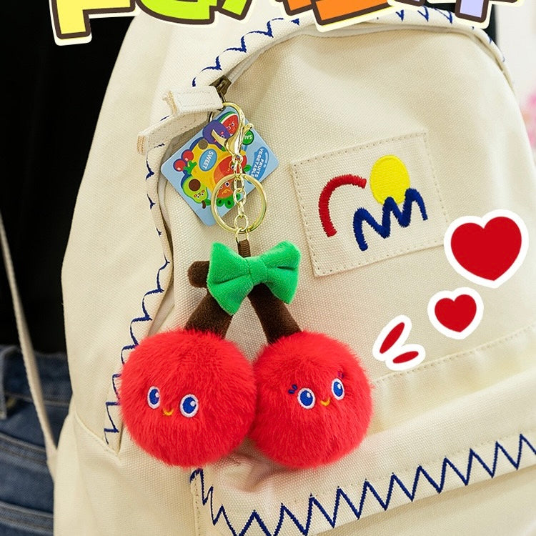 Cherry Plush Bag Keychain