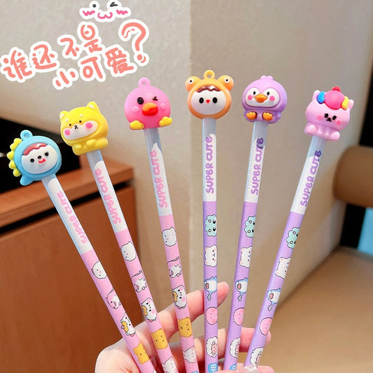 Cute Pencil and Eraser set (6pencil and 6 eraser)