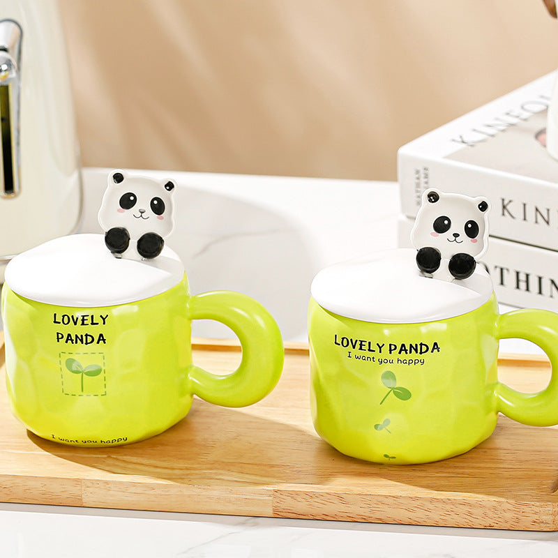Panda Ceramic Mug With Spoon