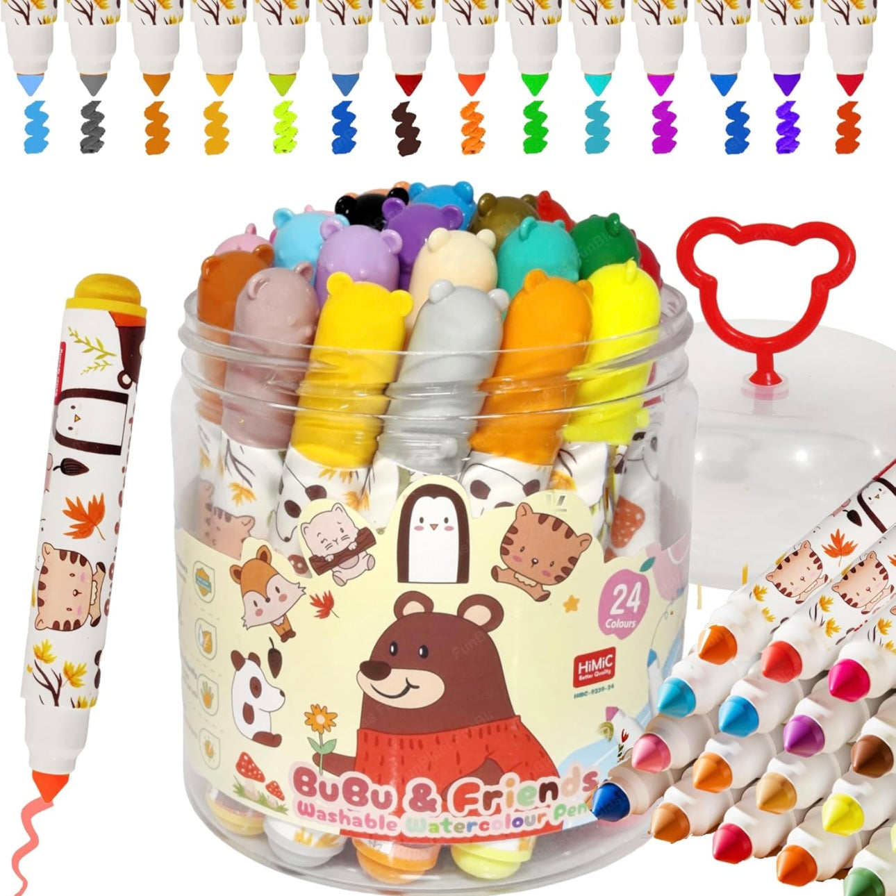 Bubu Washable Watercolor Pens (24 colors)