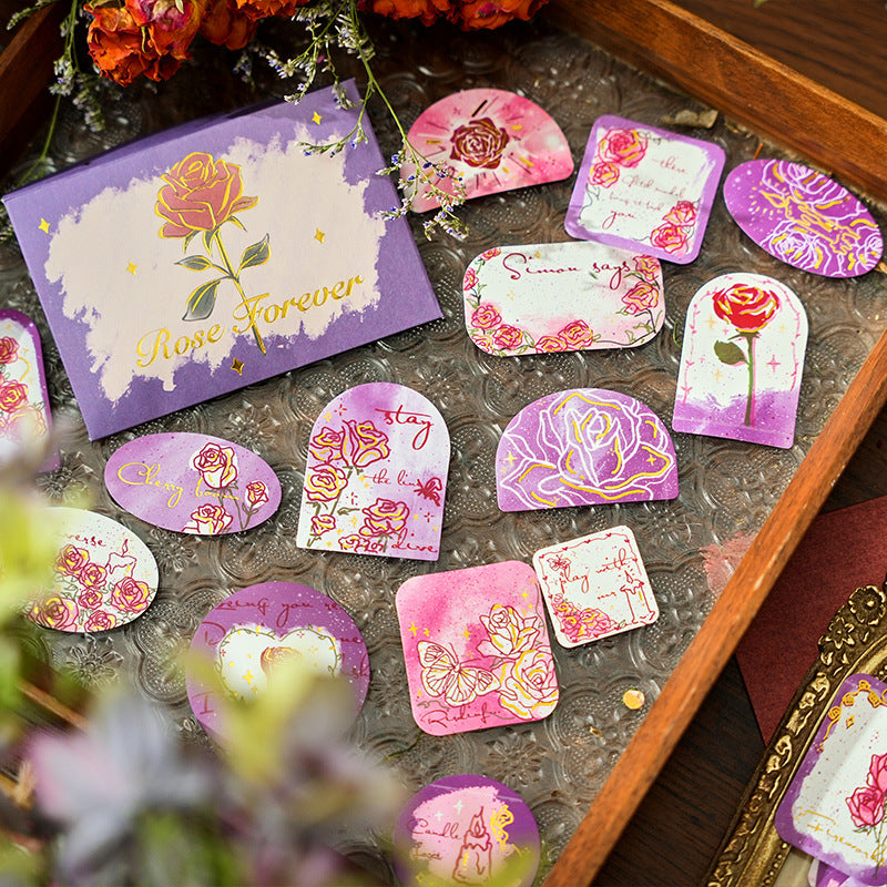 Retro Stamp Rose Sticker