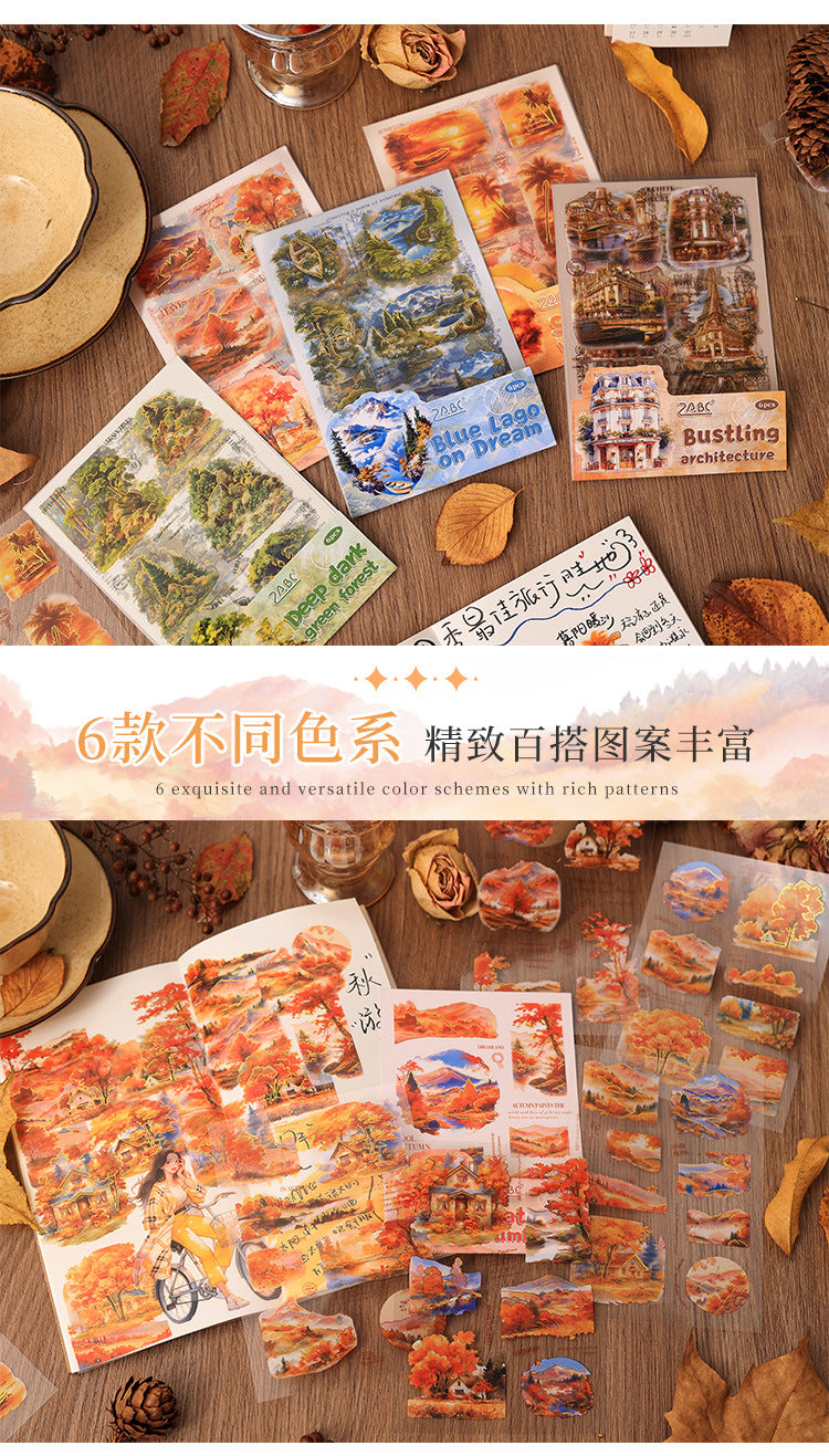 Beautiful Tour Line Journal Stickers (6Sheet Set)