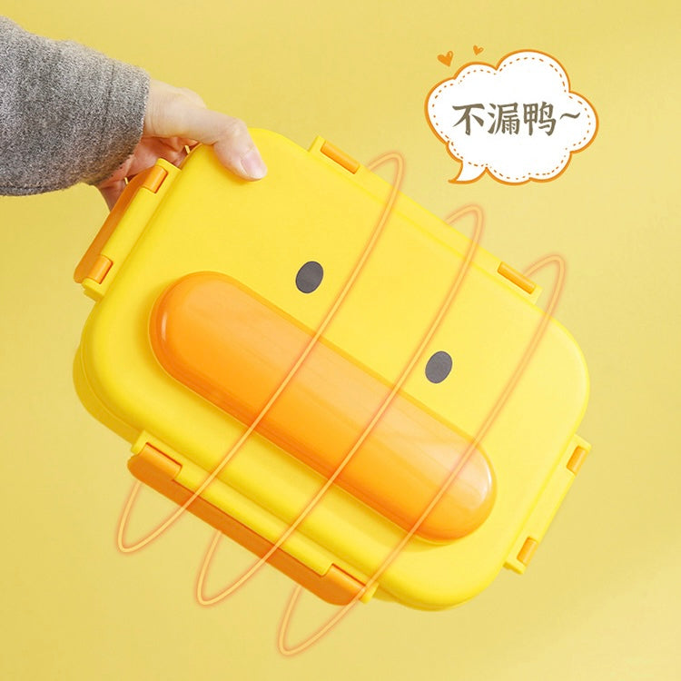 Kawaii Duck Lunch Box With Spoon Set