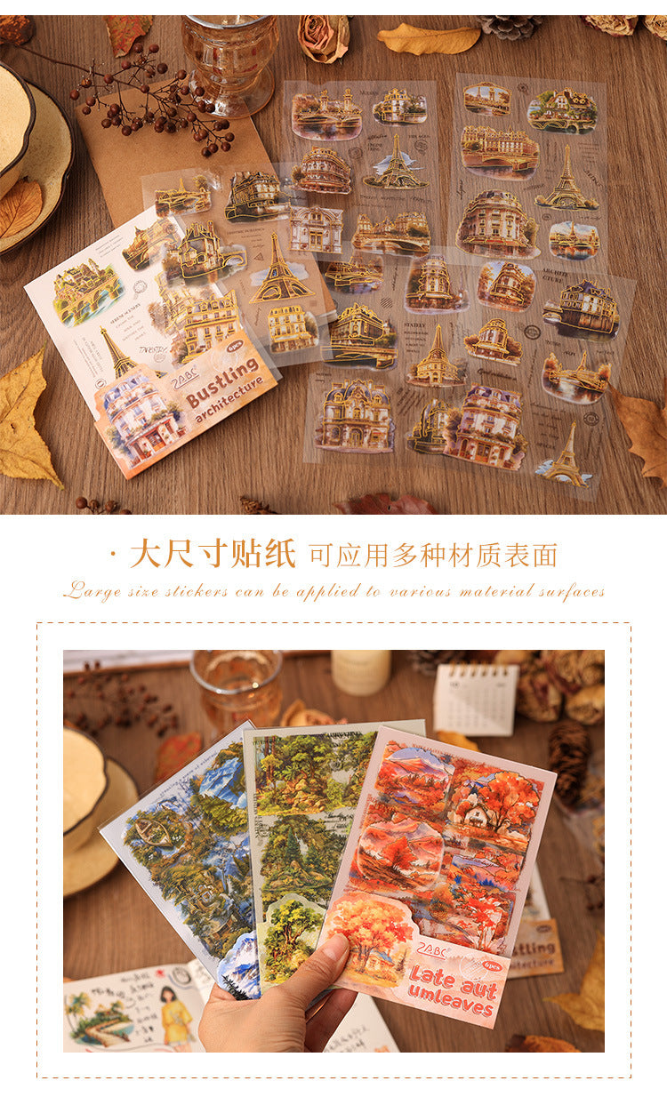 Beautiful Tour Line Journal Stickers (6Sheet Set)