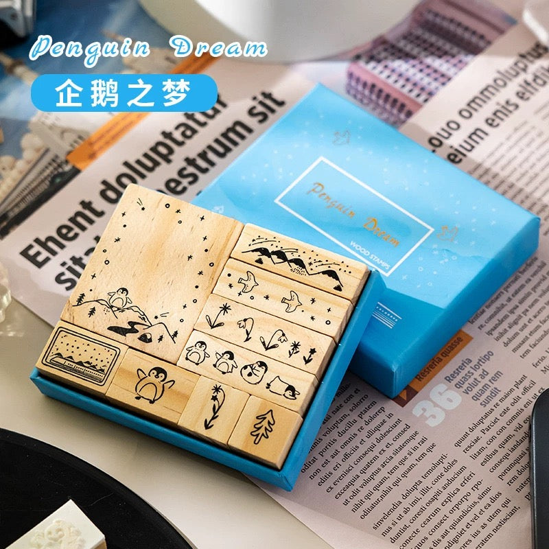 Wooden Stamp Floral Theme