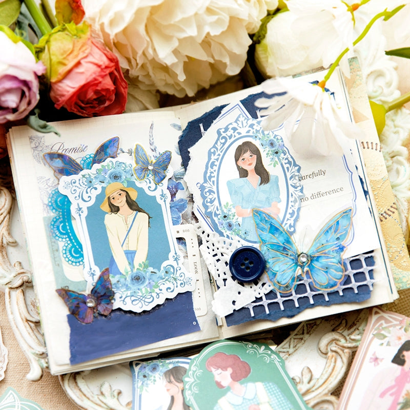 Girl in Mirror Frame Washi Stickers