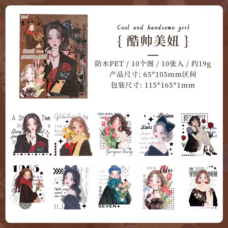 Girly Deco Sticker Set 10 PCs