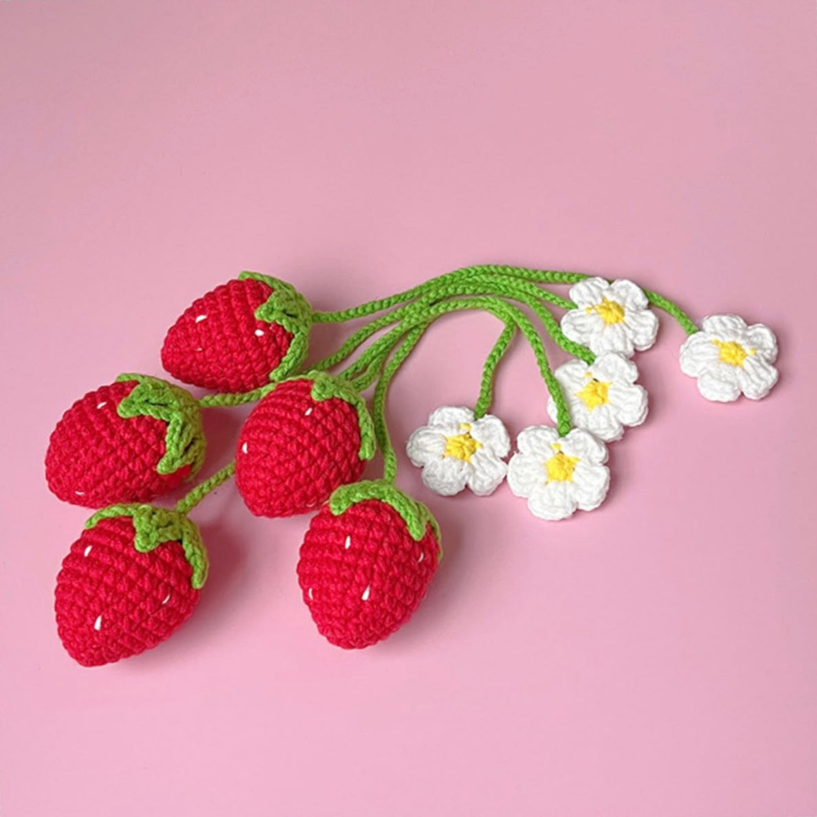Crochet Strawberry Hanging Charm