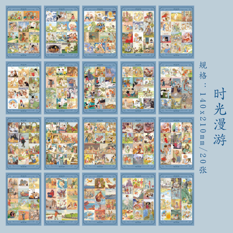 Vintage Sticker Book (20 sheet Included)