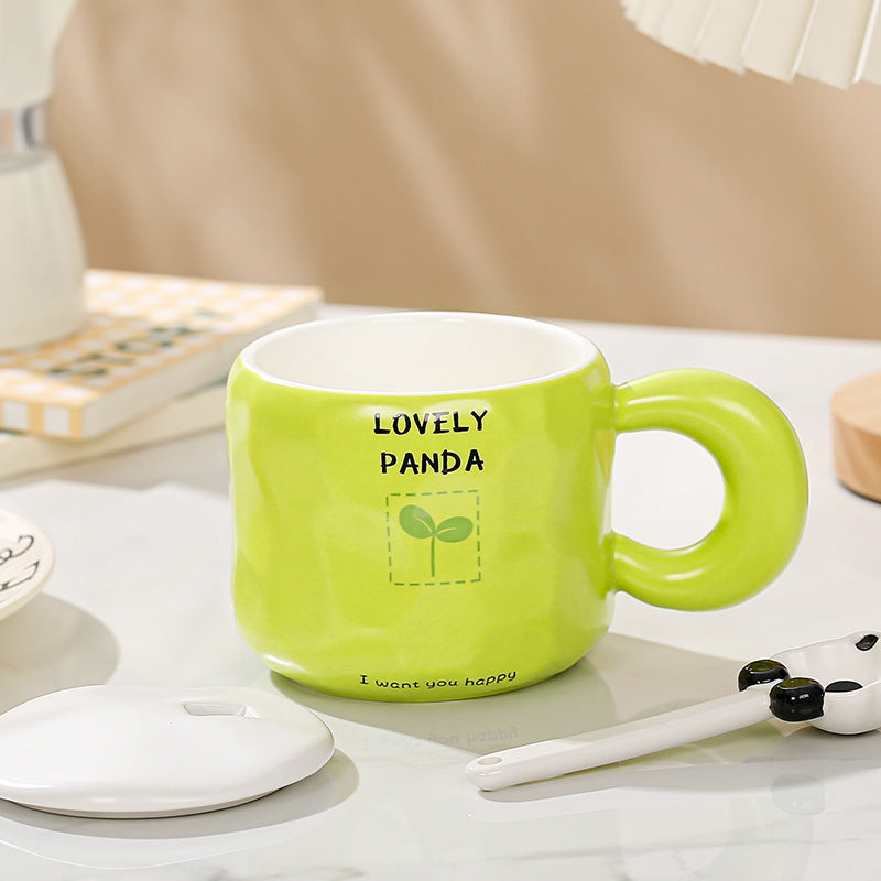 Panda Ceramic Mug With Spoon