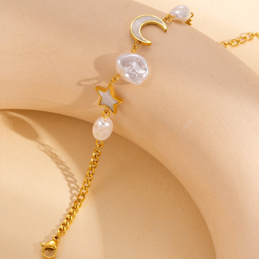Anti Tarnish Bracelet With Imitation Pearl