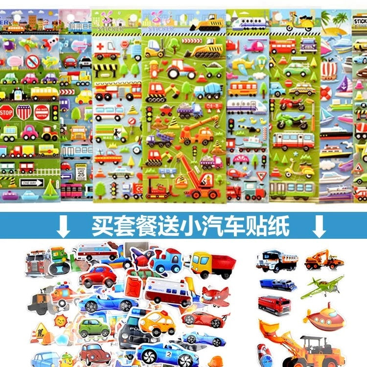 Vehicle Theme Puffy Sticker Sheet