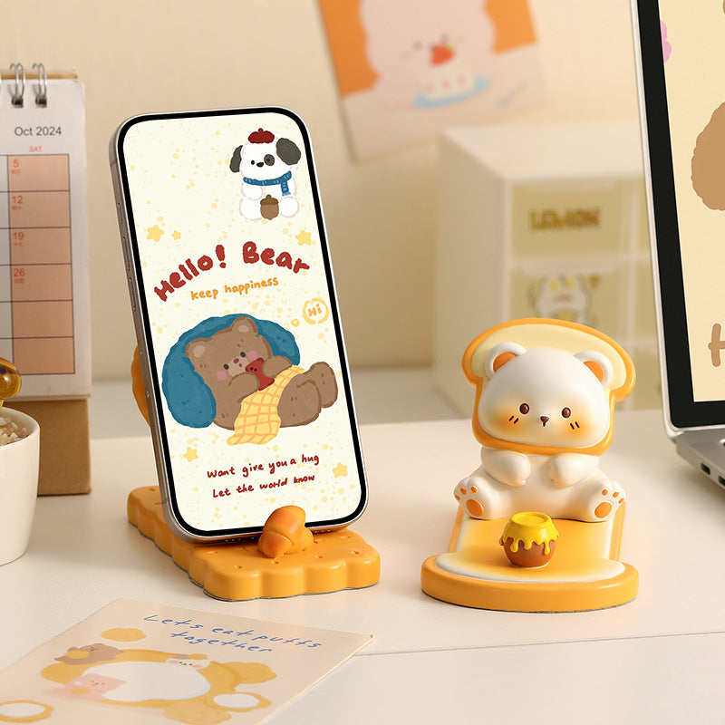 Biscuit Bear Resin Phone Holder