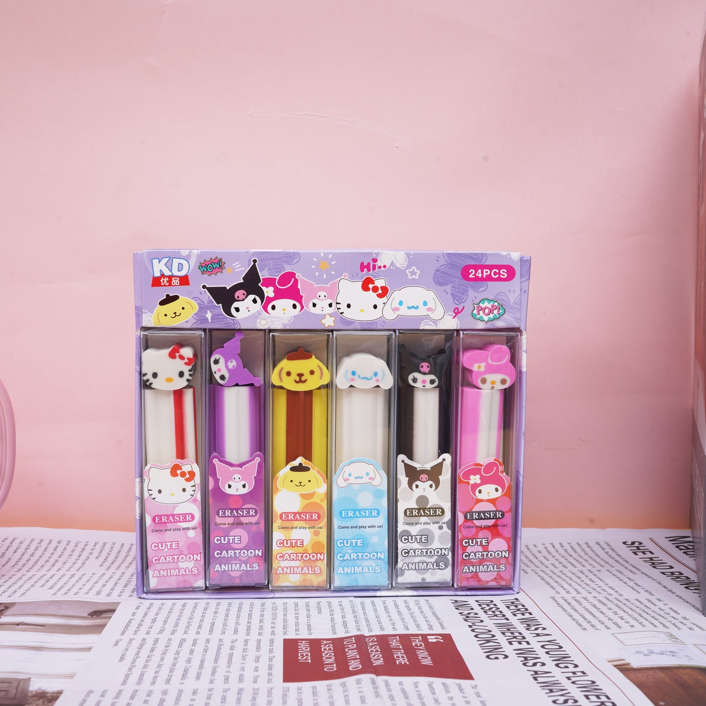 Sanrio Long Erasers