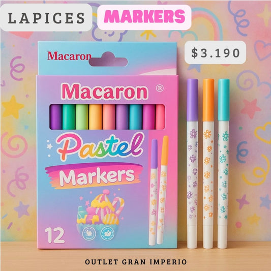 Macaron Pastel Marker 12pcs Set