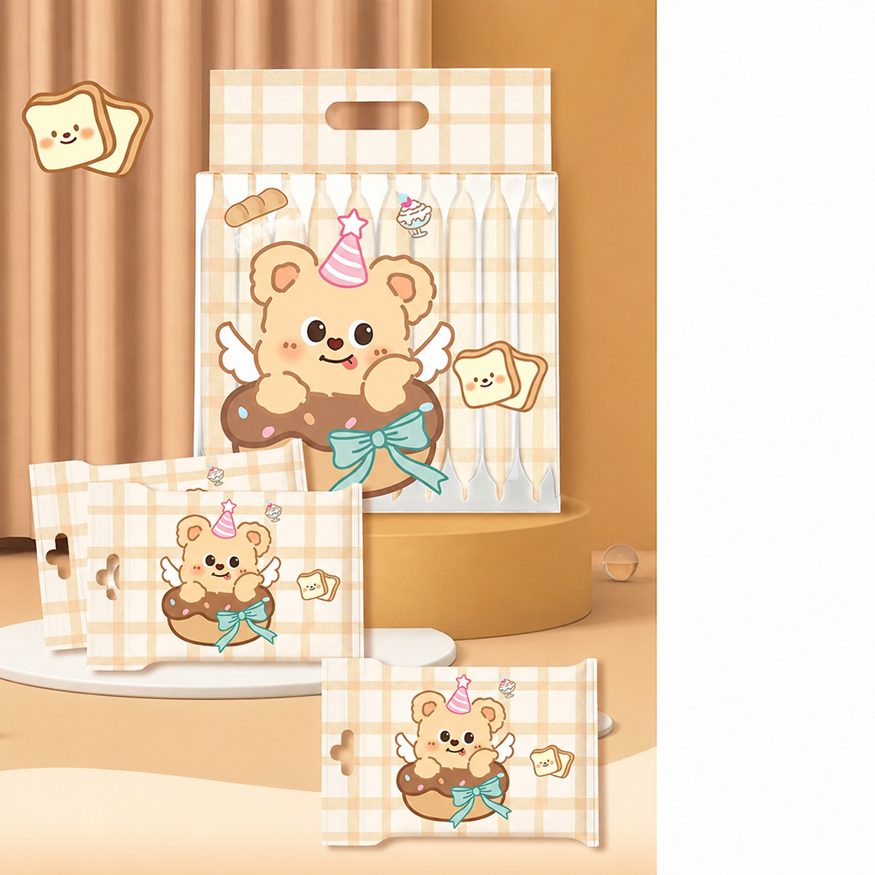 Cheese Bear Wet Tissue Pack