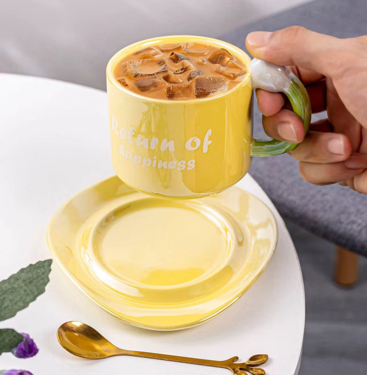 Pinteresty Tulip Mug With Soccer & Spoon