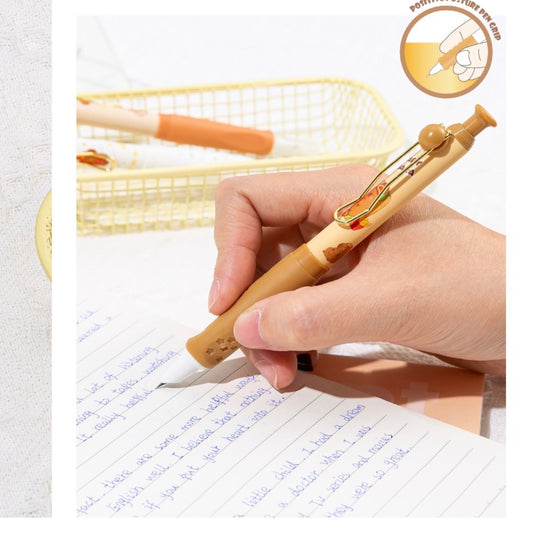 Capybara Soft Touch Grip Fountain Pen with refills | Pack of 1 pen and 2 extra refills