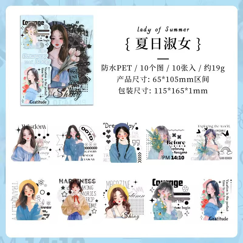 Girly Deco Sticker Set 10 PCs