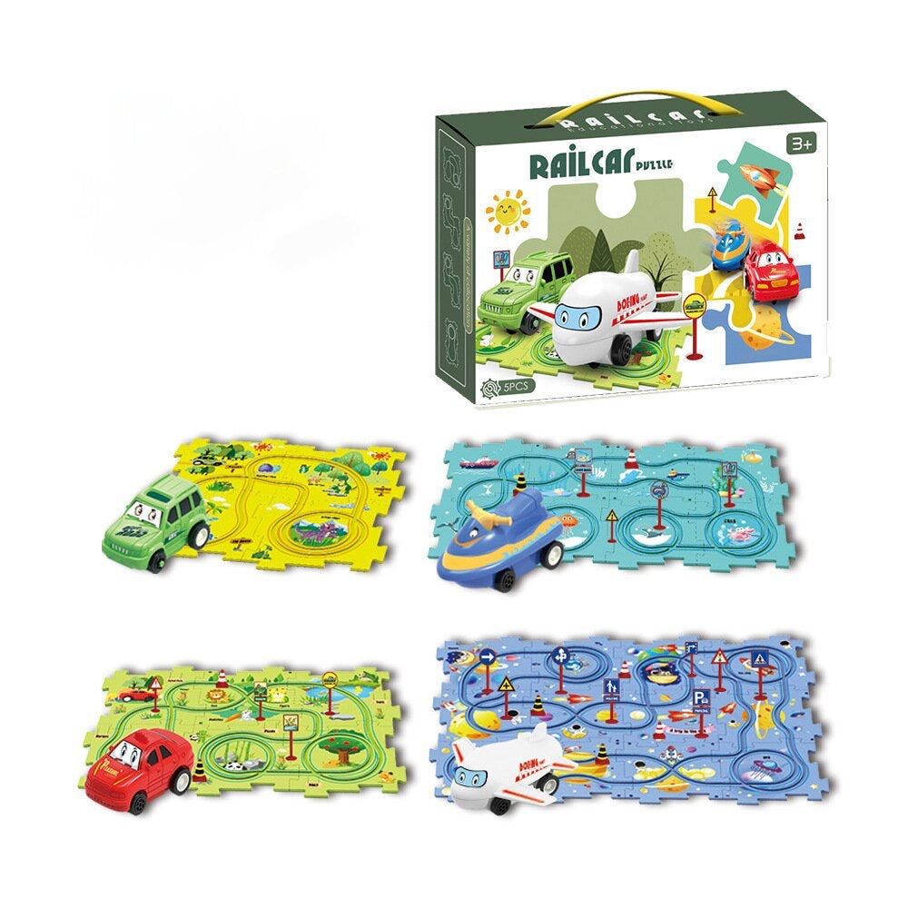 Rail Car Puzzle Toy Set