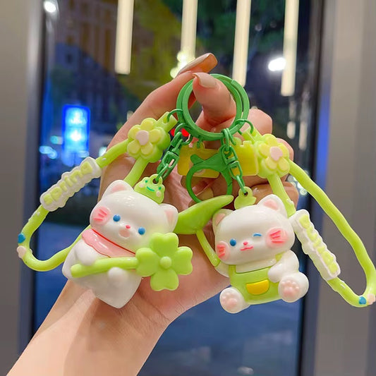 Lucky Kitty Couple Keychains