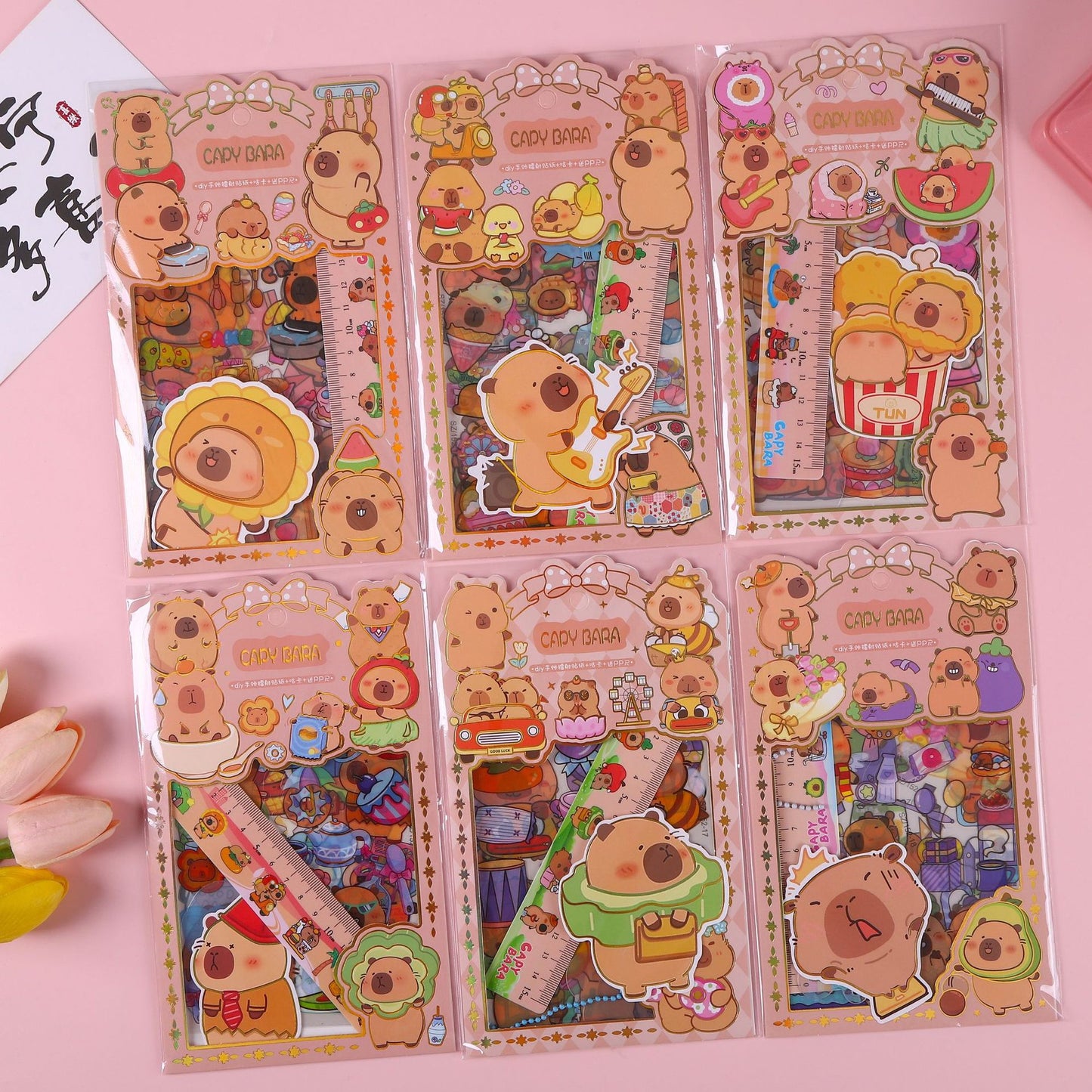 Capybara Keychain Sticker Set