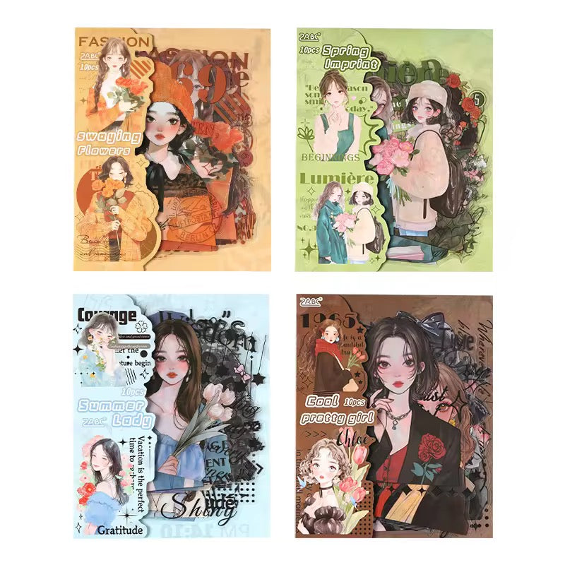Girly Deco Sticker Set 10 PCs