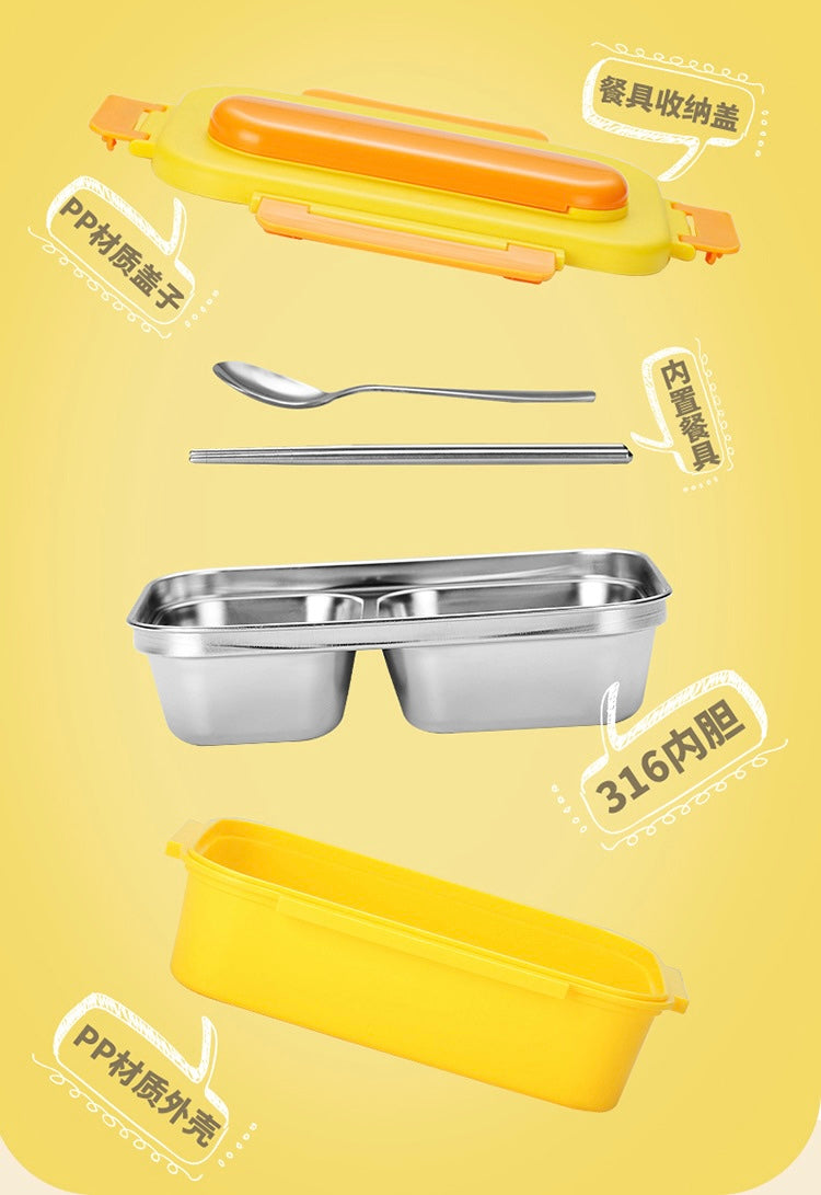 Kawaii Duck Lunch Box With Spoon Set