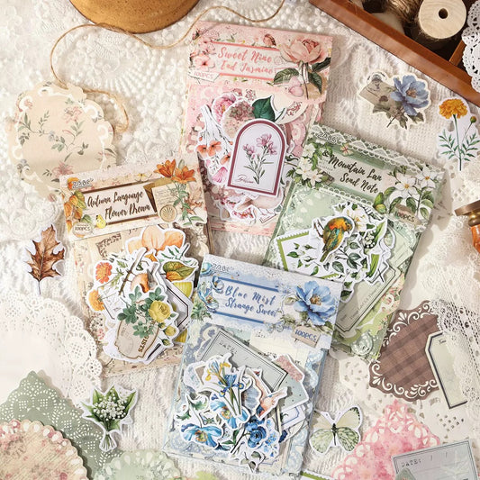 Vintage Journaling 100pcs Sticker Pack