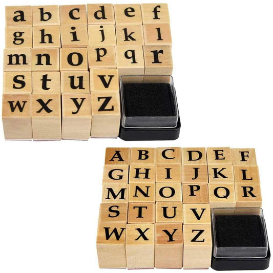 Wooden Alphabet Stamp with Inkpad