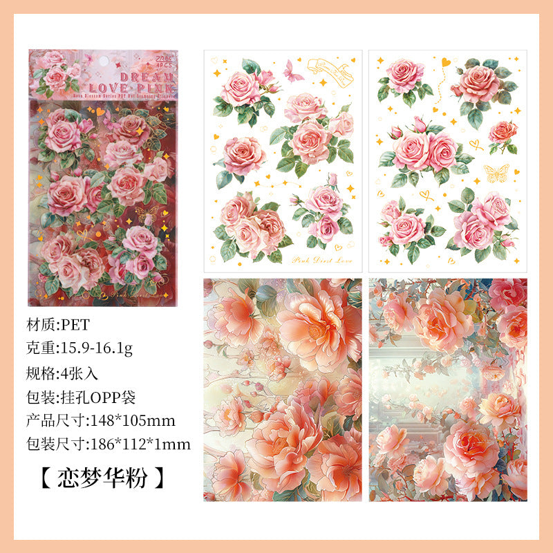 Korean Flower Journal Sticker (4 Sheet)