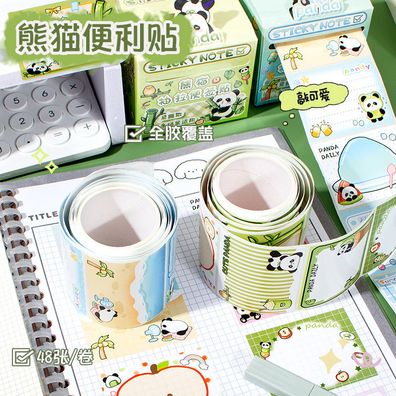 Panda Peel Off Sticky Note Roll