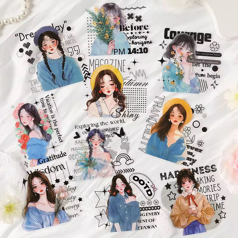 Girly Deco Sticker Set 10 PCs
