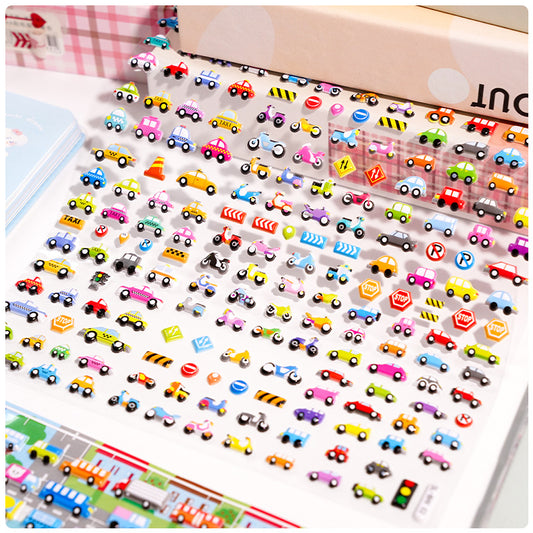 Kawaii Vehicle Puffy Sticker Set