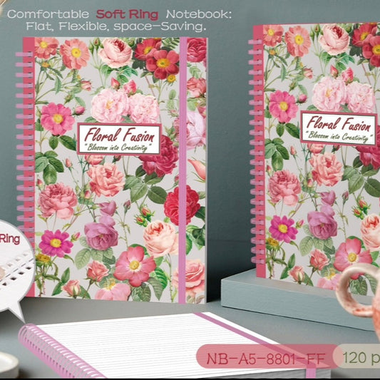 Floral Fusion Spiral Diary