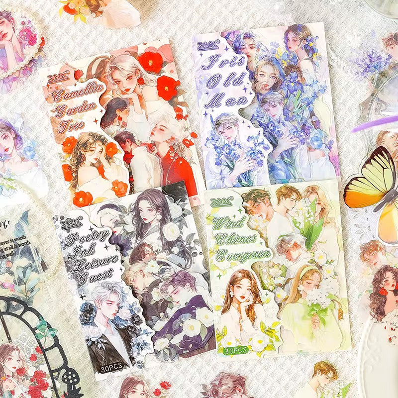 Floral Character Deco Stickers