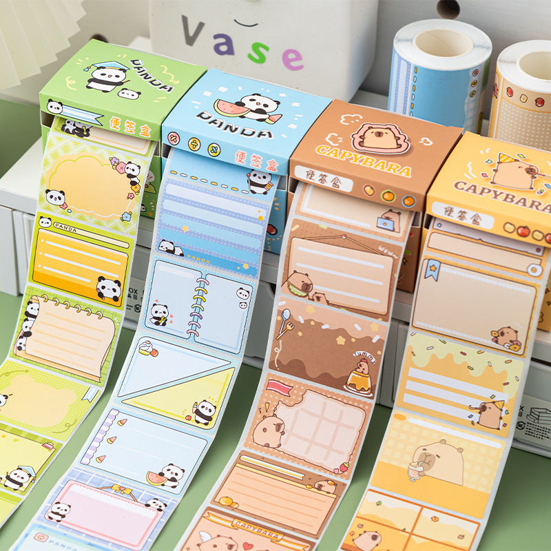 Panda & Capybara Peel Off Sticky Note