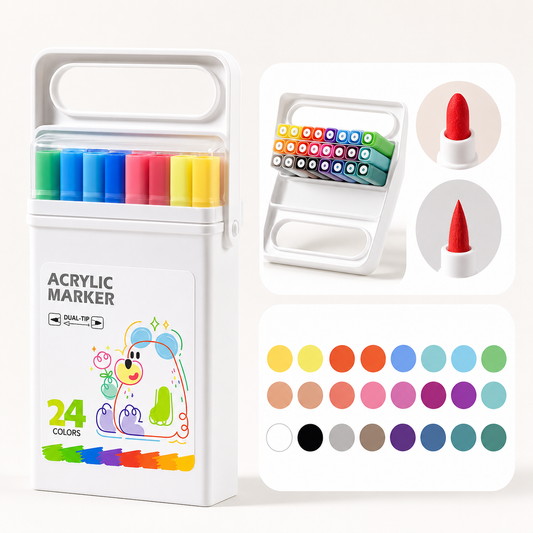 Dual-Tip Acrylic Marker 24Pcs