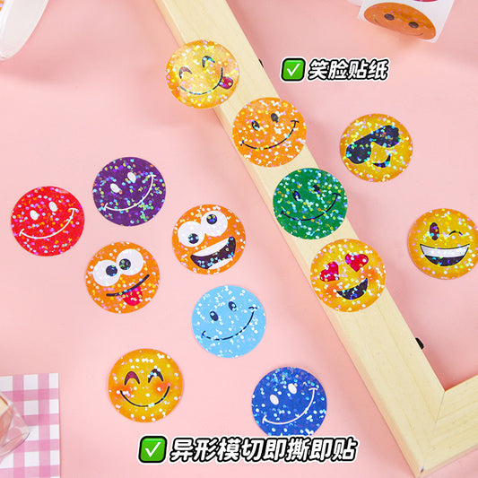 Emoji Glitter Sticker Roll