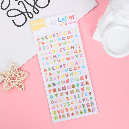 Alphabet and Numbers Crystal Sticker