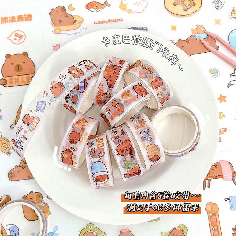 Capybara Sticker+Washitape Set