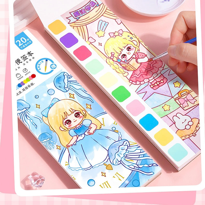 Kids Coloring Books With 2 Brush