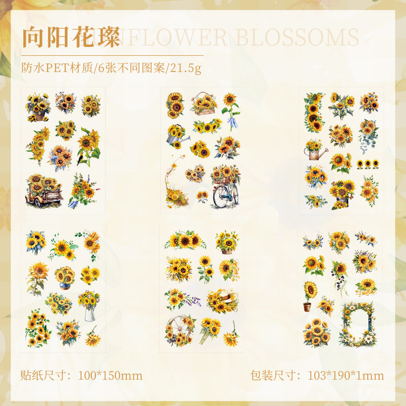 Vintage Floral Journal Stickers (6pcs Set)