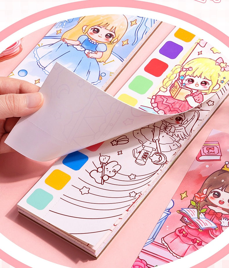 Kids Coloring Books With 2 Brush