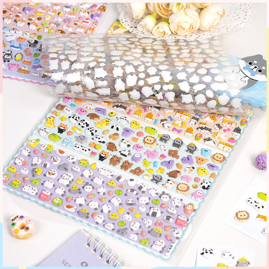 Kawaii Animal Puffy Sticker Set