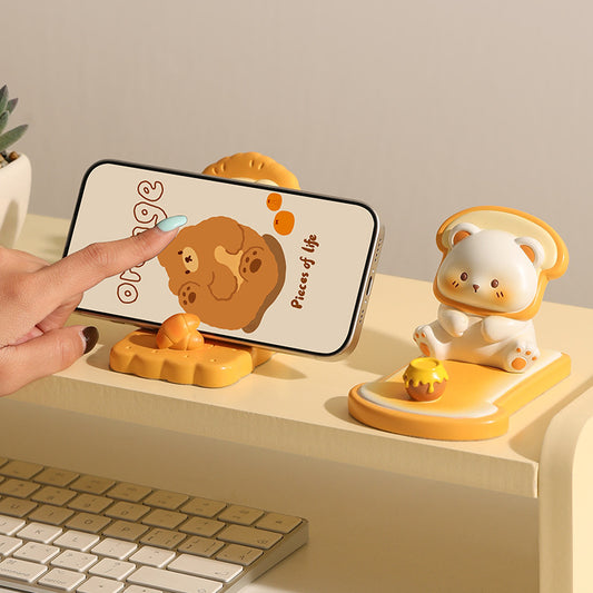 Biscuit Bear Resin Phone Holder
