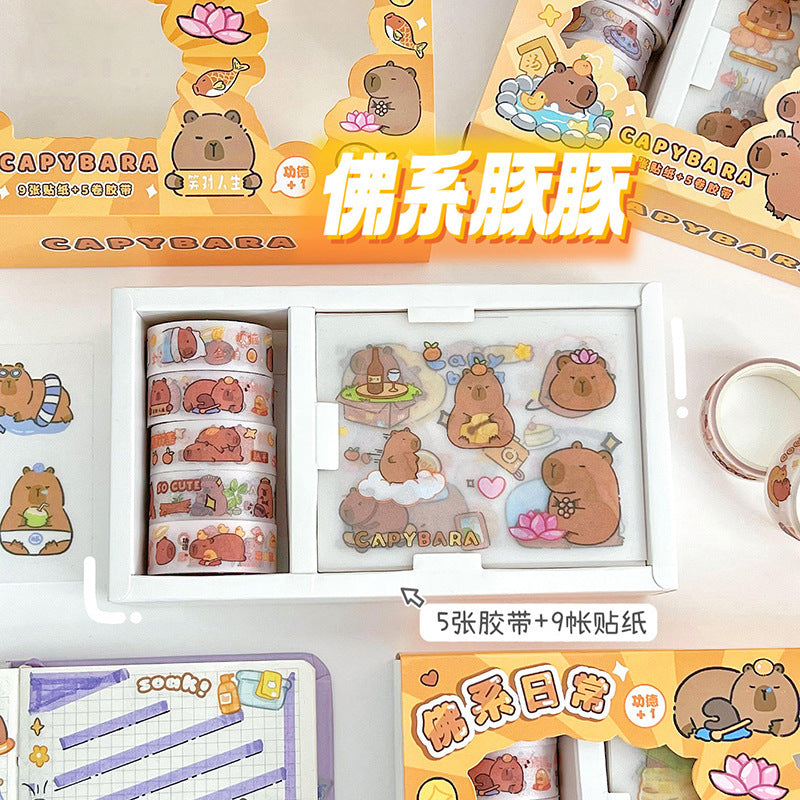 Capybara Sticker+Washitape Set