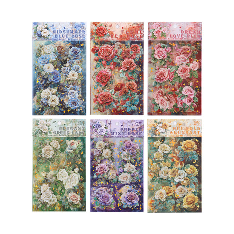 Korean Flower Journal Sticker (4 Sheet)
