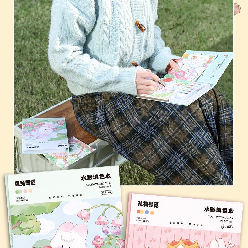Panda and Capybara Water Color Book