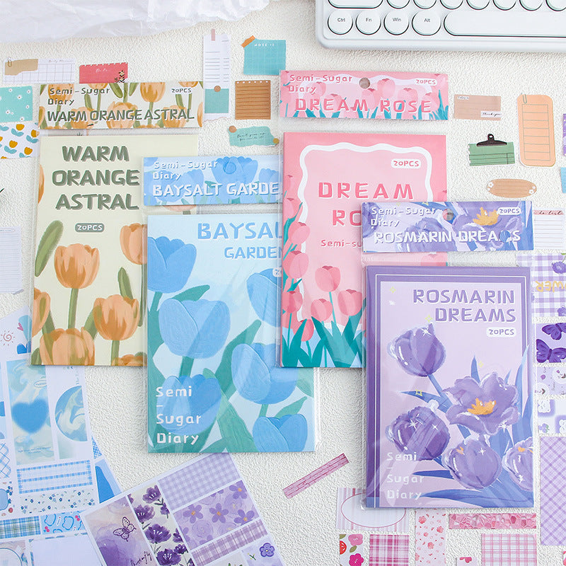 Tulip Journaling Deco Sticker Book (20 Sheet Set)
